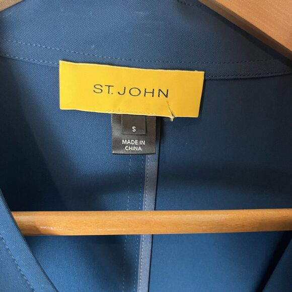 St John teal bomber jacket yellow label Small 217 - Picture 2 of 6